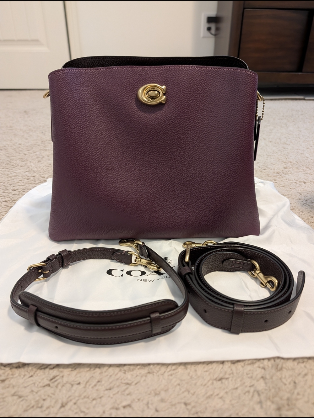 Coach Willow Shoulder Bag In Purple Colorblock C2590